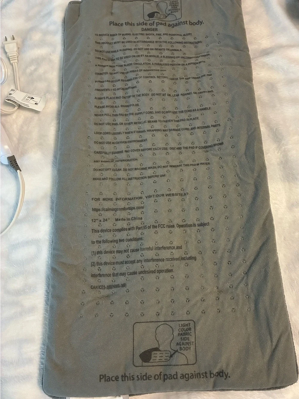 Sharper Image Calming Heat Pad w/Massage in Gray